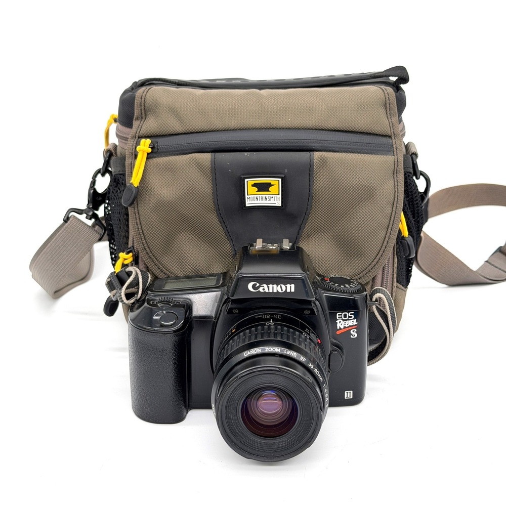 Canon EOS Rebel S II 35mm SLR Film Camera EF 35-80mm Lens Mountainsmith Bag